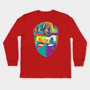 pop art face mask Kids Long Sleeve T-Shirt